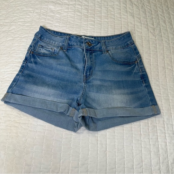 Wax Jean Butt, I Love You Light Blue Denim Women's Shorts - Picture 2 of 10